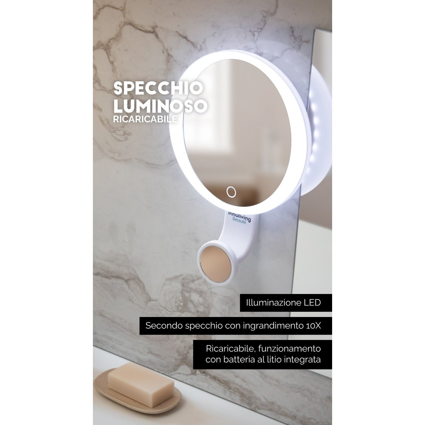 Zwilling Beauty Specchio manuale con LED, ingrandimento 10x - acquista su