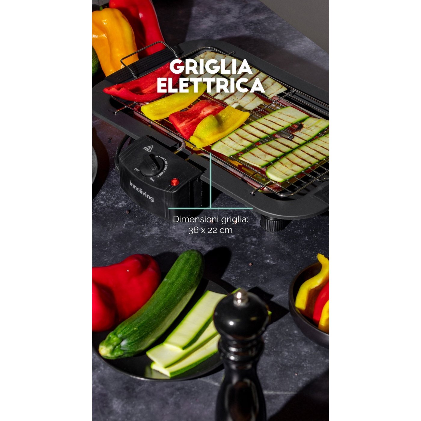 Electric grill for vegetables and meat, Innoliving INN-870