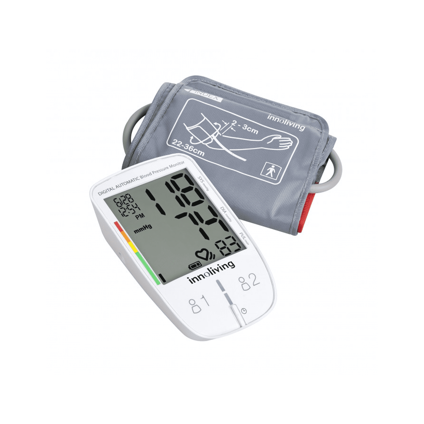 Misuratore di pressione da braccio con schermo LCD preciso, Innoliving INN-014