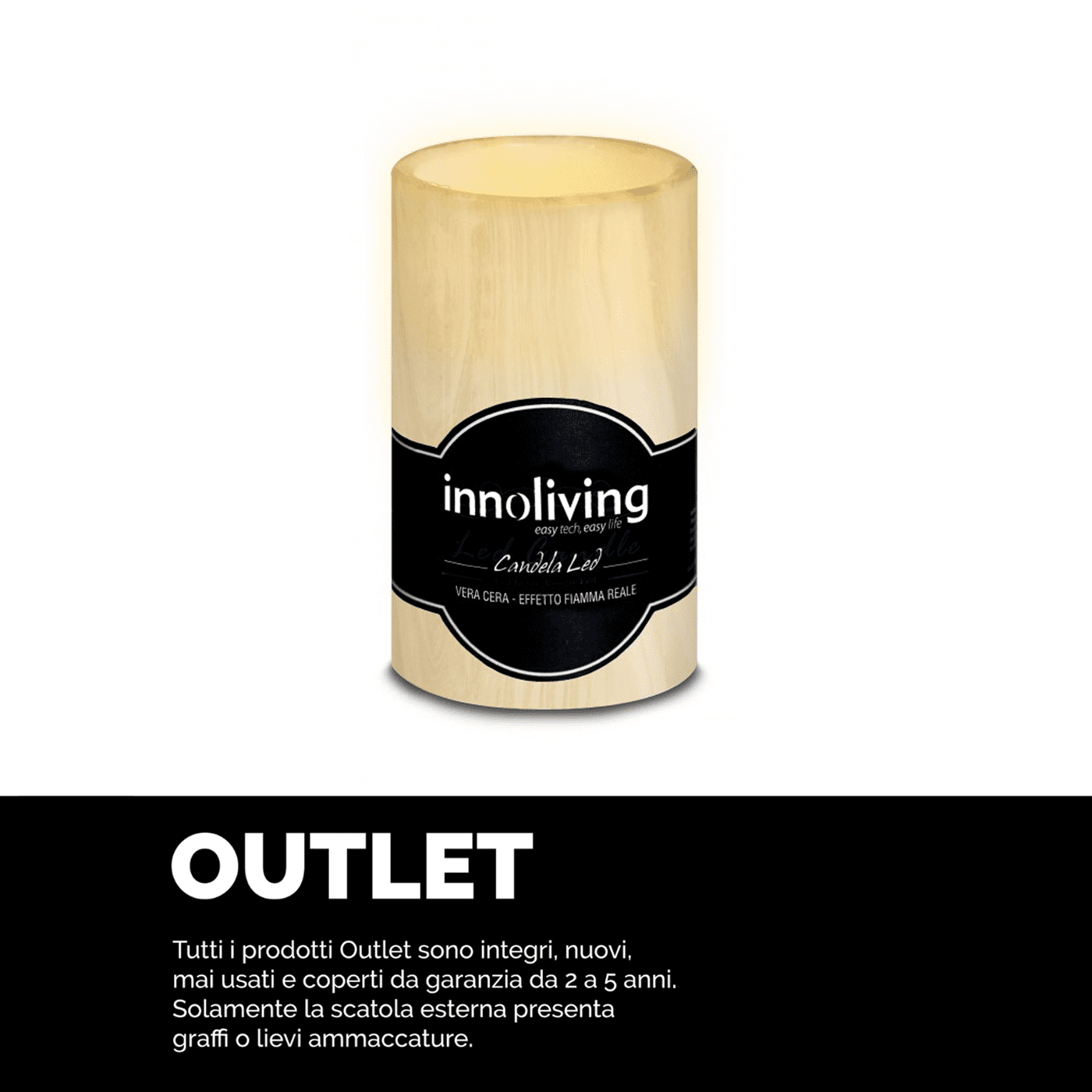 Candele decorative cilindrica LED atmosfera, Innoliving