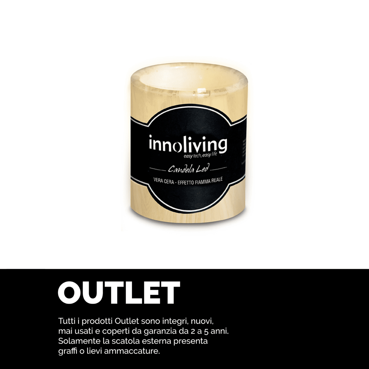 Candele decorative cilindrica LED atmosfera, Innoliving