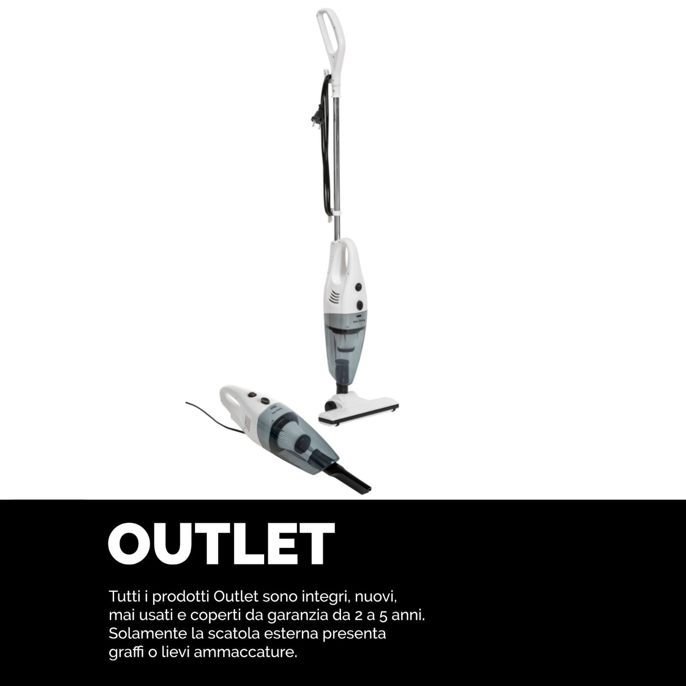 Aspirapolvere per uso generico 2-in-1 INN-651 senza sacco, bianco, 0.8 litri, Innoliving