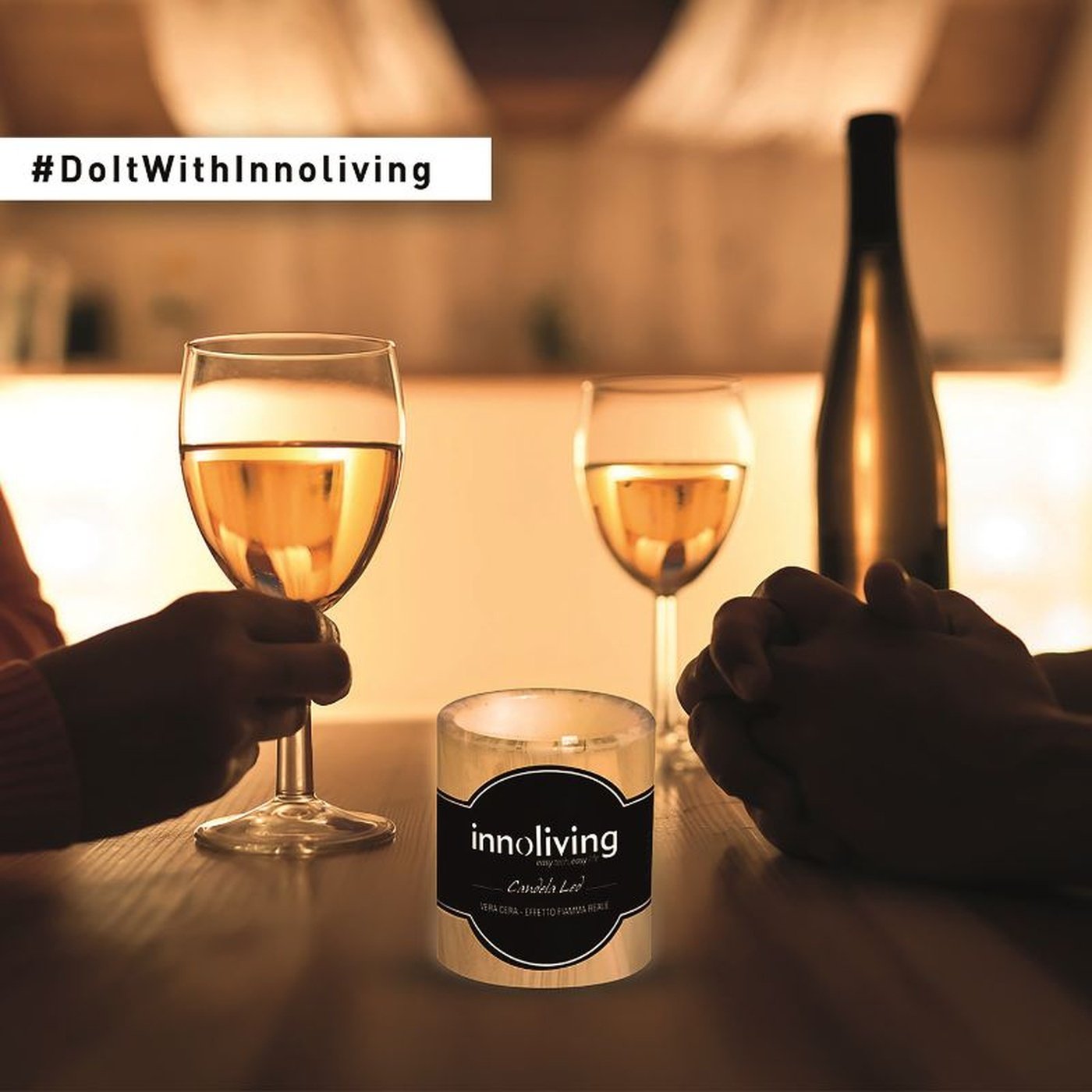 Candele decorative cilindrica LED atmosfera, Innoliving